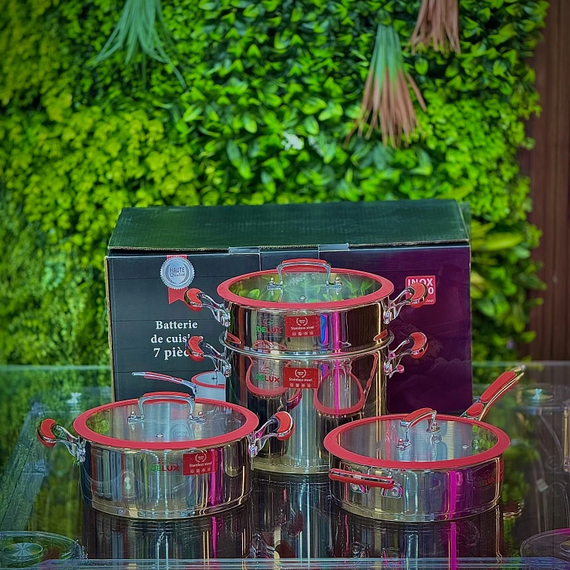 Batterie de cuisine en inox 18/10 – 7 pièces DELUX