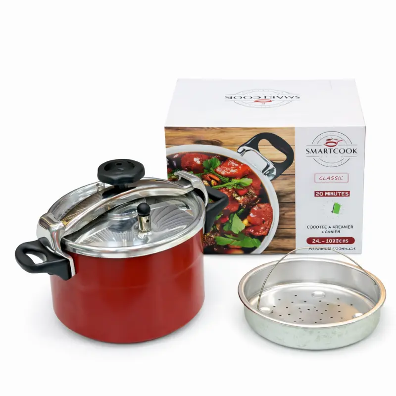 AUTOCUISEUR ALU 8L 24CM ROUGE 38543